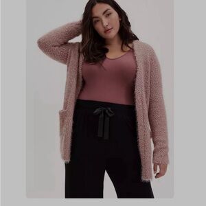 Torrid Fuzzy Yarn Cardigan Open Front Sweater